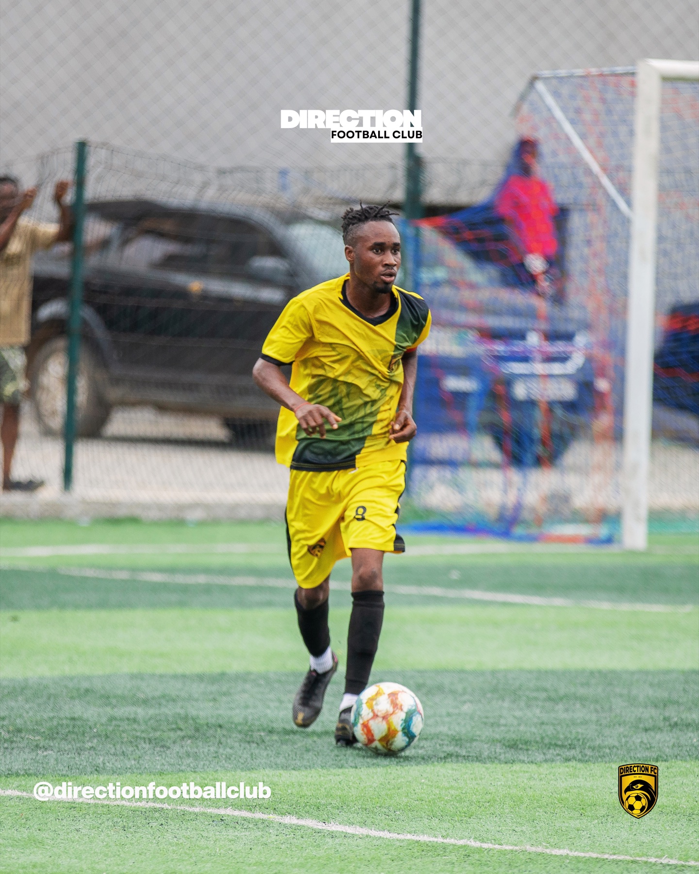 Direction FC player number 8 advancing with the ball.
